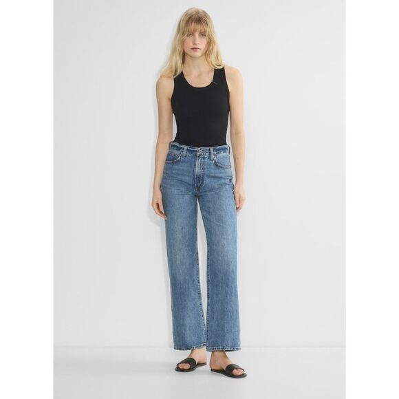 Denim Forum The Farrah Hi-rise Wide Jean - Picture 1 of 13